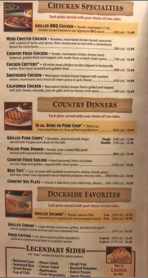 Texas Roadhouse Chicken Menu