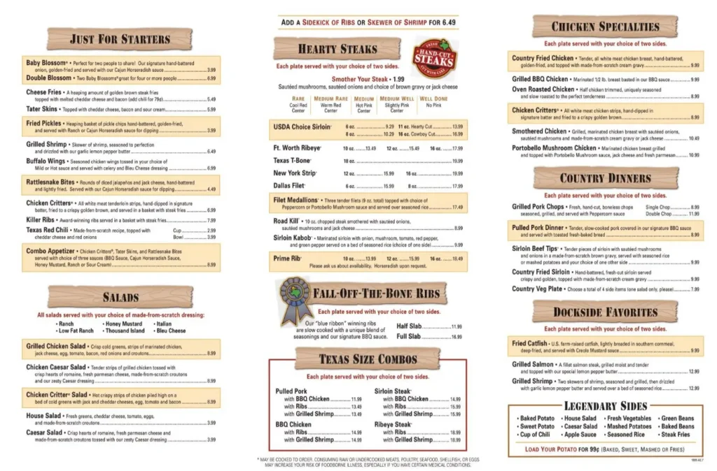 Texas Roadhouse Menu