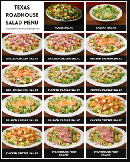 Texas Roadhouse Salads Menu