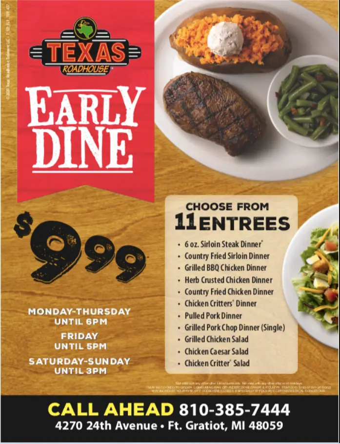Texas Roadhouse Menu Promotions