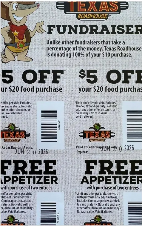 free texas roadhouse coupons